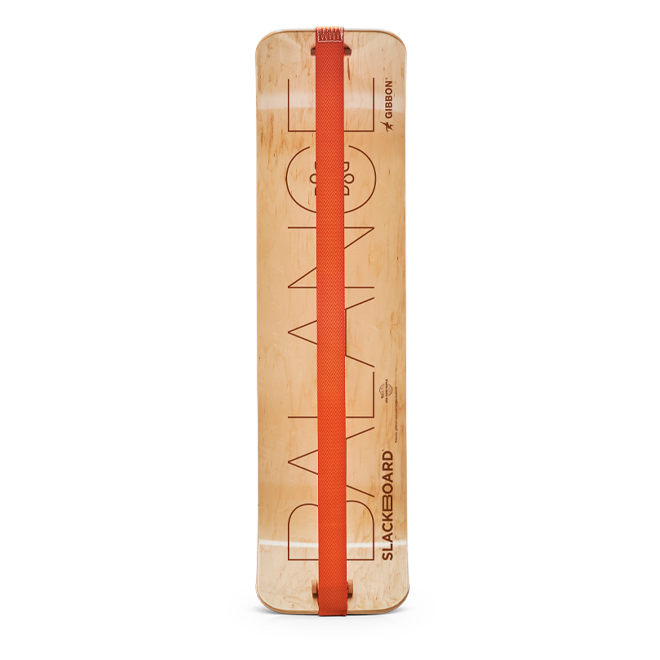 Balance SlackBoard with orange straps on a white background